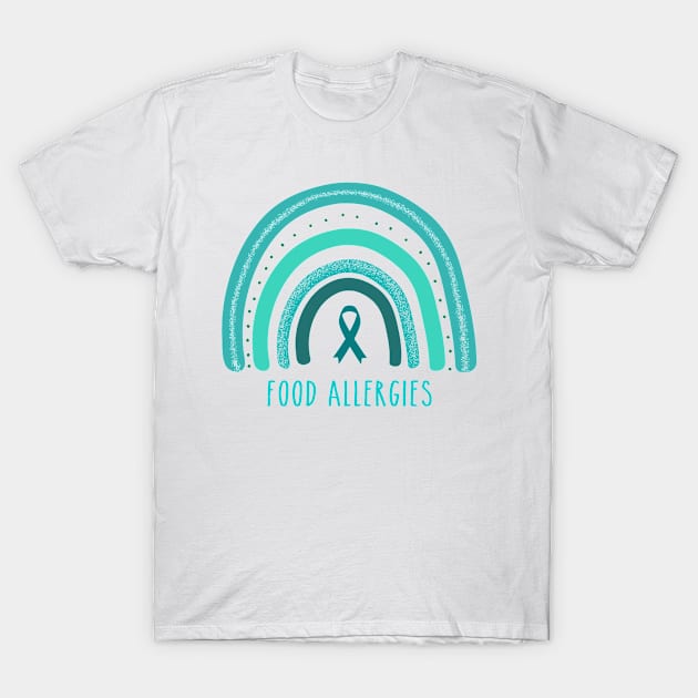 Food Allergies Rainbow Awareness T-Shirt by MerchAndrey